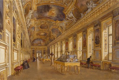 View of the great gallery of Apollon at the Musee du Louvre by Victor Duval