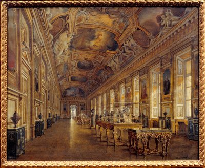 View of the Great Gallery of Apollon at the Musee du Louvre in 1880 by Victor Duval