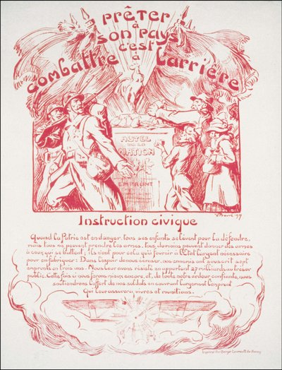 Lending your country is fighting behind - Civic Education. War Poster by Victor Emile Prouve
