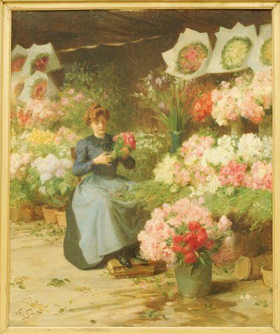 Flower Seller in front of the Madeleine Church by Victor Gabriel Gilbert