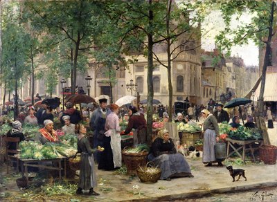 The Square in Front of Les Halles by Victor Gabriel Gilbert