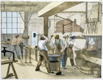 The Locksmith, Litho of Janson. 19th Century by Victor Janson