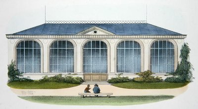 The Orangerie at Bellombre (Bourgogne) illustration from Habitations Champetres by Victor Jean Baptiste (after) Petit