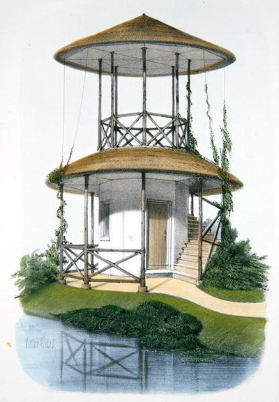 A rustic pavilion with belvedere, illustration from 