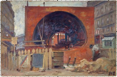 The Metropolitan Works at Place Saint-Michel in 1906, in 11-1906 by Victor Marec