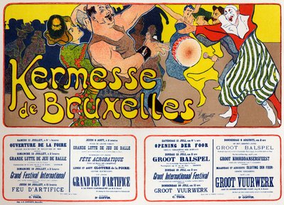 Brussels Kermess (Carnival), Belgium. Poster by V. Mignot, Belgium, c.1890 by Victor Mignot