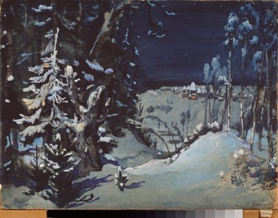 Stage Design for the Theatre Play Snow Maiden by A. Ostrovsky by Victor Mikhailovich Vasnetsov