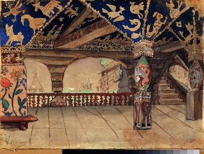 Stage Design for the Theatre Play Snow Maiden by A. Ostrovsky by Victor Mikhailovich Vasnetsov