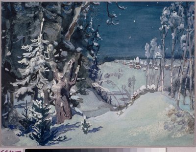 Stage Design for the Opera Snow Maiden by N. Rimsky Korsakov by Victor Mikhailovich Vasnetsov