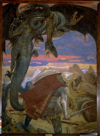 Dobrynya Nikitich Fought Zmey Gorynych by Victor Mikhailovich Vasnetsov