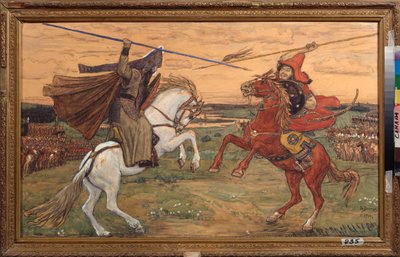 Single Combat of Peresvet and Temir Murza on the Kulikovo Field in 1380 by Victor Mikhailovich Vasnetsov