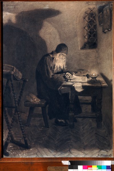 Pimen (Illustration for the opera Boris Godunov by Alexander Pushkin) by Victor Mikhailovich Vasnetsov