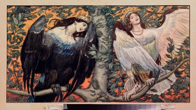 Sirin and Alkonost, A Song Of Joy And Sorrow by Victor Mikhailovich Vasnetsov