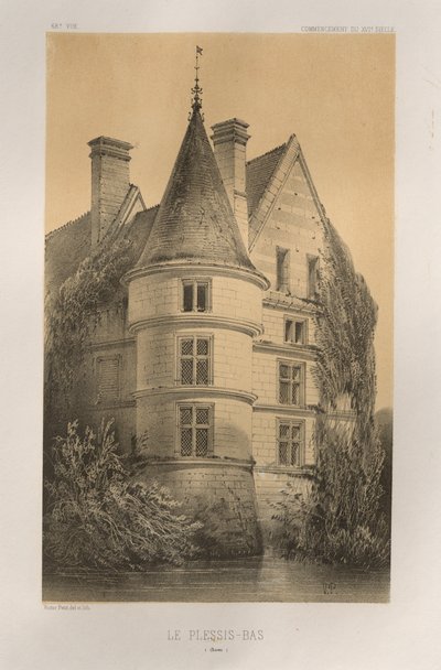 Picturesque Architecture or Monuments of the 15th and 16th Centuries: Castles of France of the 15th and 16th Centuries: Pl. 68, Le Plessis-Bas (Aisne) by Victor Petit