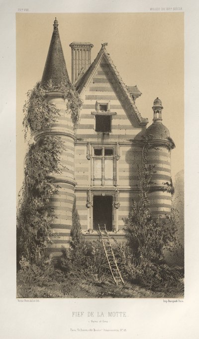 Picturesque Architecture or Monuments of the 15th and 16th Centuries: Castles of France of the 15th and 16th Centuries: Pl. 72, Fief of La Motte (Saone et Loire) by Victor Petit