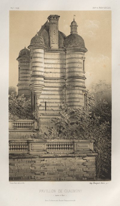 Picturesque Architecture or Monuments of the 15th and 16th Centuries: Castles of France of the 15th and 16th Centuries: Pl. 76, Pavilion of Chaumont (Saone et Loire) by Victor Petit