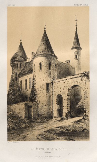Picturesque Architecture or Monuments of the 15th and 16th Centuries: Castles of France of the 15th and 16th Centuries: Pl. 89, Château du Vaumissel (Calvados) by Victor Petit