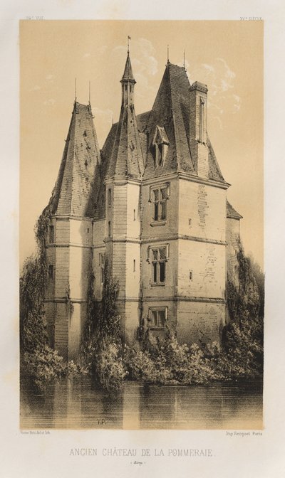 Picturesque Architecture or Monuments of the 15th and 16th Centuries: Castles of France of the 15th and 16th Centuries: Pl. 94, Old Château de la Pommeraie (Aisne) by Victor Petit