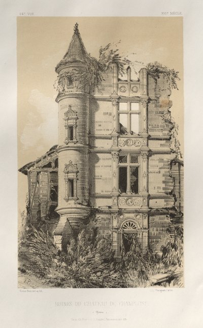 Ruins of the Chateau de Champlost Yonne by Victor Petit