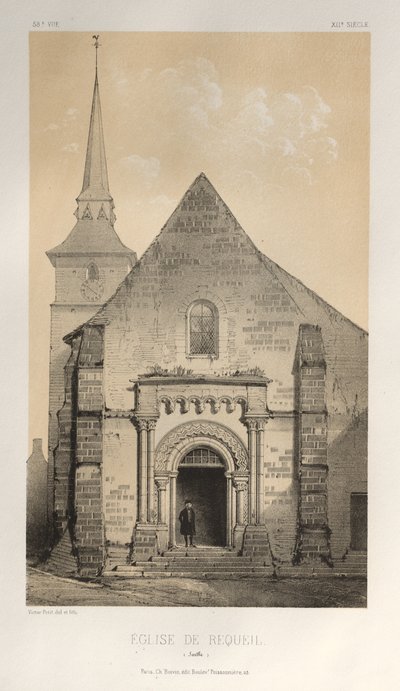 Pl. 58, Église De Requeil Sarthe, 1860 by Victor Petit