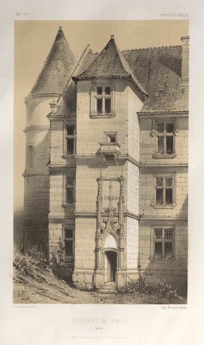 Pl. 62, Château De Folin Yonne, 1860 by Victor Petit