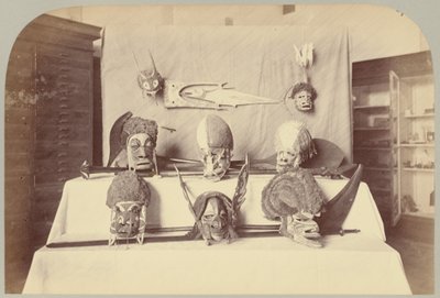 Pl. XIV. Masks, etc.: Solomon Islands by Victor Prevost, Gaston L. Feuardent and Co., New York