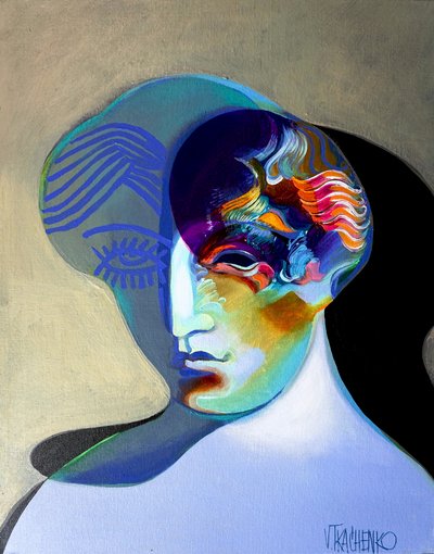 Colorful Abstract Face by Victor Tkachenko