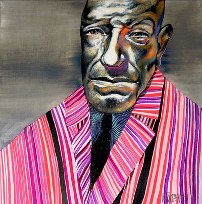 Colorful Striped Man by Victor Tkachenko