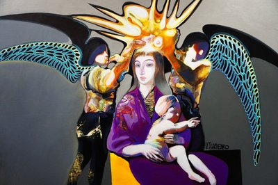 Crowned Mother and Child by Victor Tkachenko