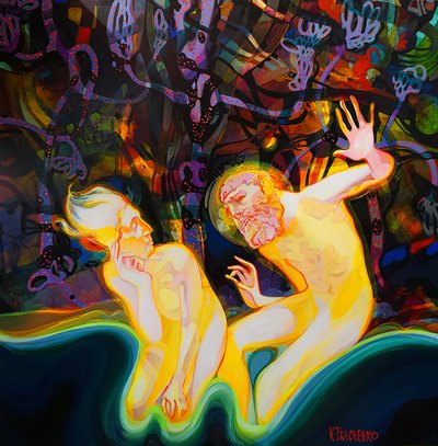 Glowing Spiritual Figures by Victor Tkachenko