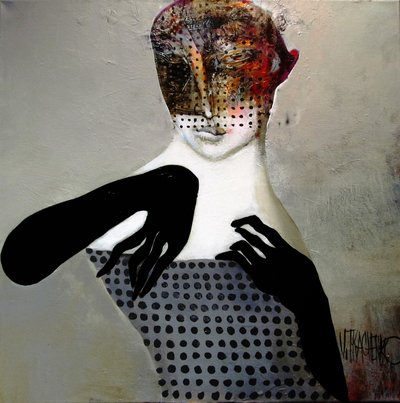 Mysterious Polka Dot Woman by Victor Tkachenko