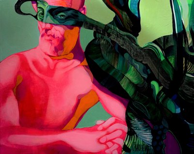 Surreal Green Mask Man by Victor Tkachenko