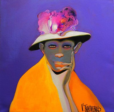 Thoughtful Man Elegant Hat by Victor Tkachenko