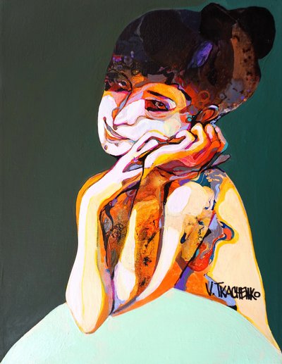 Vibrant Abstract Portrait by Victor Tkachenko