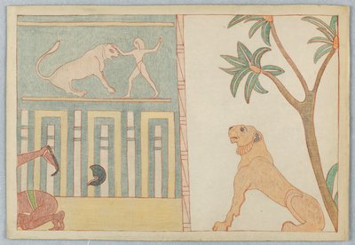 The Lion Felled by the Man, Illustration for Aesop