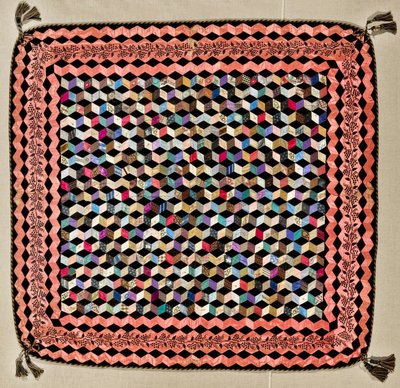 Tumbling Blocks Quilt, c.1865-70 by Victoria Royall Broadhead