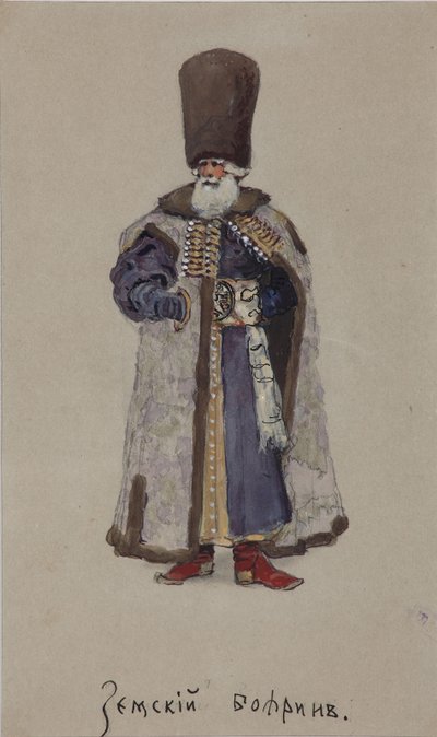 Costume design for the opera The Merchant Kalashnikov by A. Rubinstein, 1901 by Viktor Andreyevich Simov
