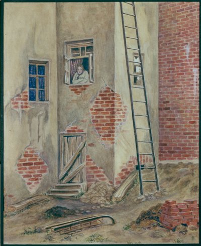 Stage Design for the Play The Lower Depths by M. Gorky, 1902 by Viktor Andreyevich Simov