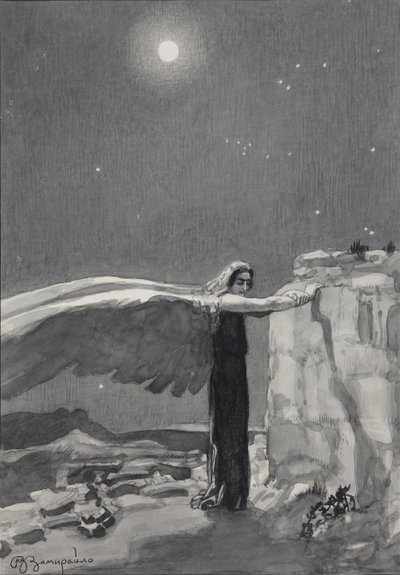 Illustration to the poem The Demon by Mikhail Lermontov by Viktor Dmitrievich Zamiraylo