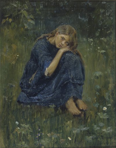 Alyonushka Study by Viktor Mikhaylovich Vasnetsov