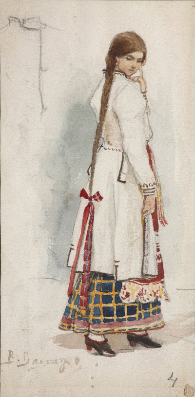 Costume Design for the Opera Rusalka by A. Dargomyzhsky by Viktor Mikhaylovich Vasnetsov