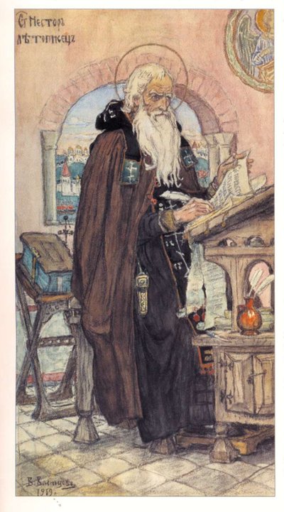 Saint Nestor the Chronicler by Viktor Mikhaylovich Vasnetsov