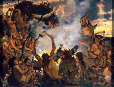 The Stone Age. A Feast by Viktor Mikhaylovich Vasnetsov