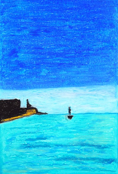 Vibrant Blue Seascape by Viktoriia Saunina