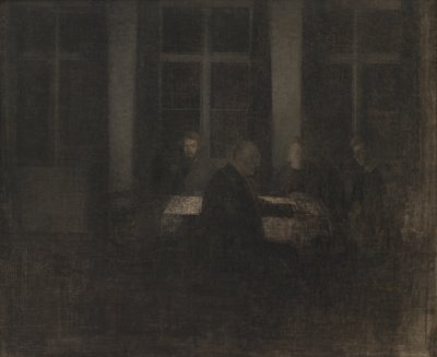 Evening in the Drawing Room by Vilhelm Hammershøi