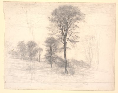 Landscape with Scattered Trees. "Ryet" by Farum Lake by Vilhelm Hammershøi