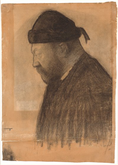 Portrait of Thorvald Bindesbøll in Profile Facing Left by Vilhelm Hammershøi