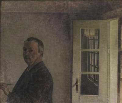 Self-Portrait. The Cottage Spurveskjul at Sorgenfri, North of Copenhagen by Vilhelm Hammershøi