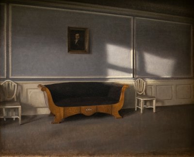 Sunny rayson in the living room, III by Vilhelm Hammershoi