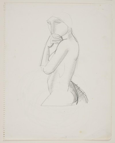 Female Model, 3/4 Figure, with Hand Over Mouth by Vilhelm Lundstrøm